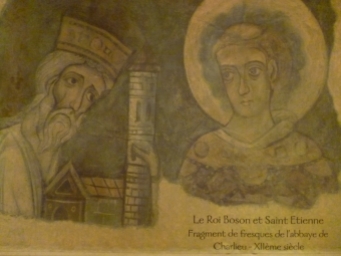 Fresco in der Abtei Saint-Fortunat (Foto: schrittWeise)
